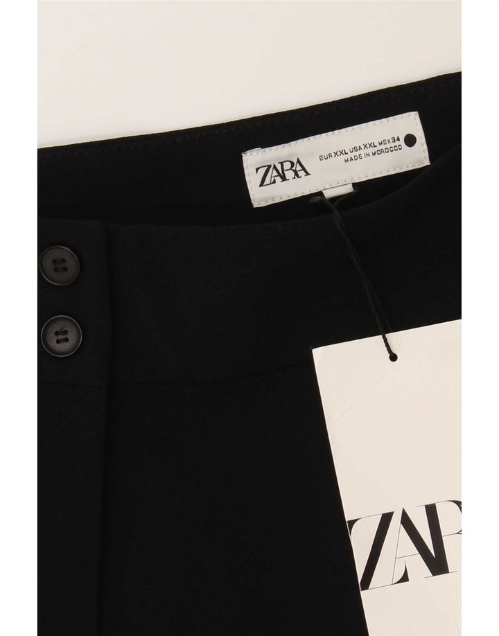 Pantaloni corti con pegging da donna Zara 2XL W34 L28 poliestere nero