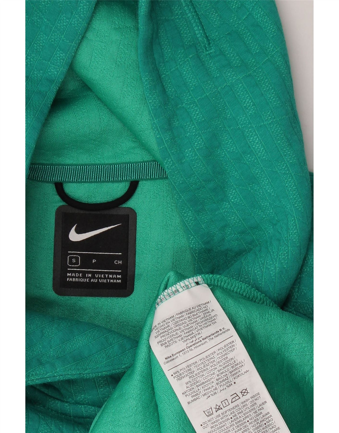 NIKE Felpa con cappuccio oversize corta da donna UK 10 Small Verde Poliestere