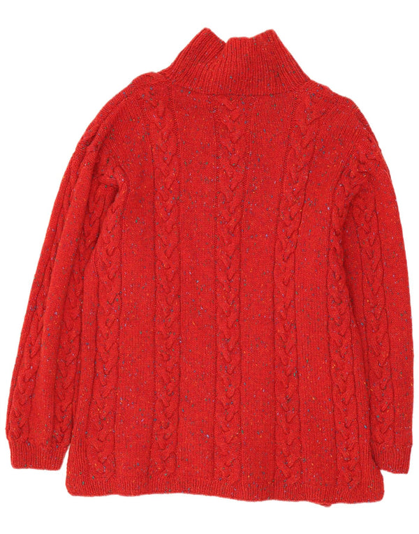Maglione maglione collo alto da uomo VINTAGE rosso medio screziato