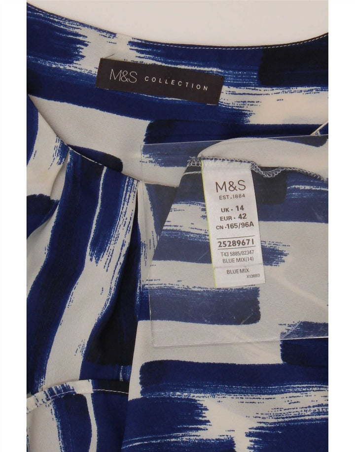 Marks & Spencer Camicetta con motivo astratto da donna Top UK 14 Large Blu