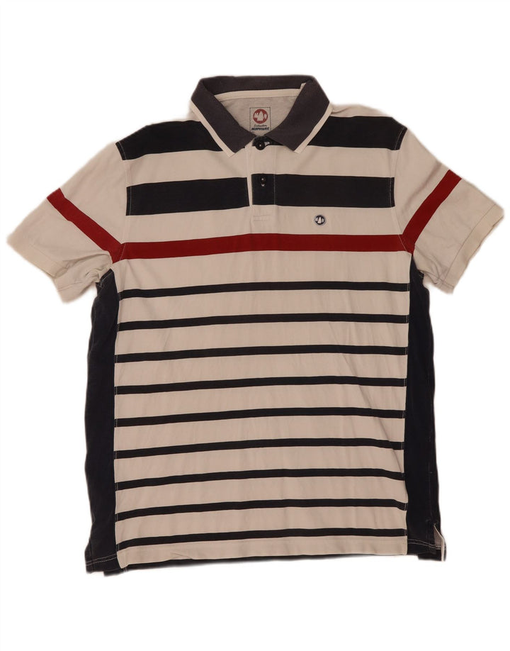 Polo da uomo Murphy & Nye XL in cotone a righe bianche