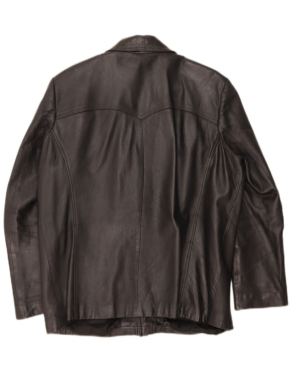 Giacca in pelle vintage da uomo EU 51 grande in pelle nera