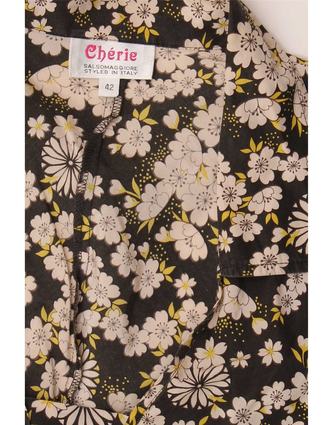 Cherie Camicetta da donna Top IT 42 Medio Nero floreale