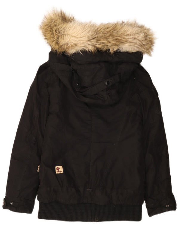Giacca parka con cappuccio da donna KHUJO UK 12 medio poliestere nero