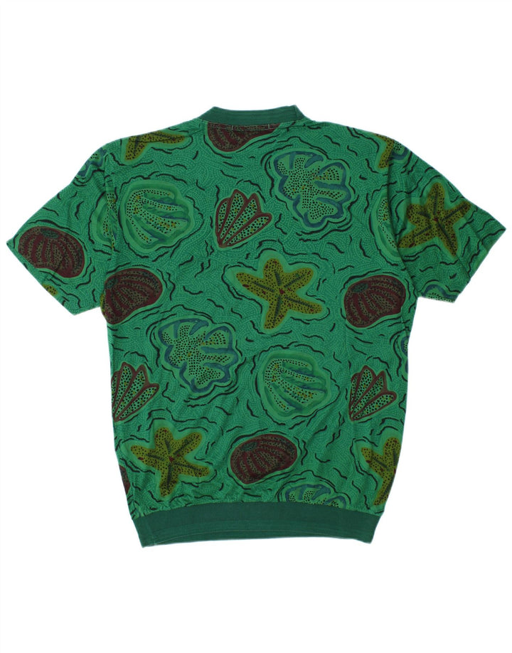 T-shirt da uomo con motivo astratto VINTAGE Top piccolo in cotone verde