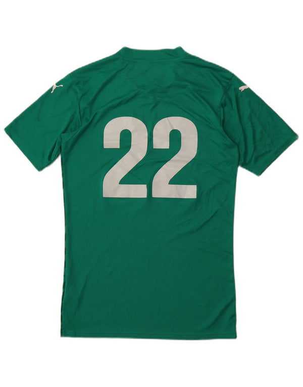 PUMA T-shirt grafica da uomo Top Small Verde geometrico in poliestere