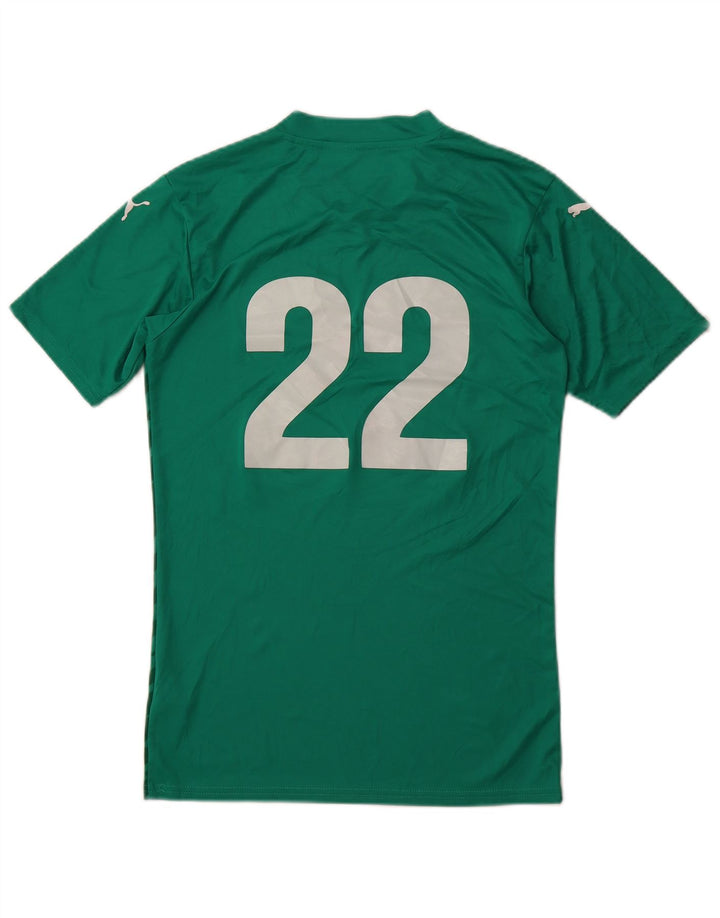 PUMA T-shirt grafica da uomo Top Small Verde geometrico in poliestere