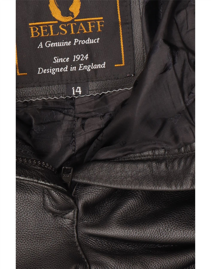 Pantaloni in pelle Moto Racer da donna BELSTAFF UK 14 Medium W28 L29 Nero