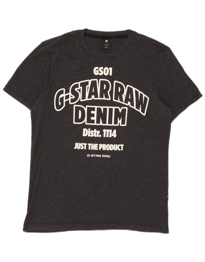 T-shirt grafica da uomo G-Star Top in cotone mélange nero medio