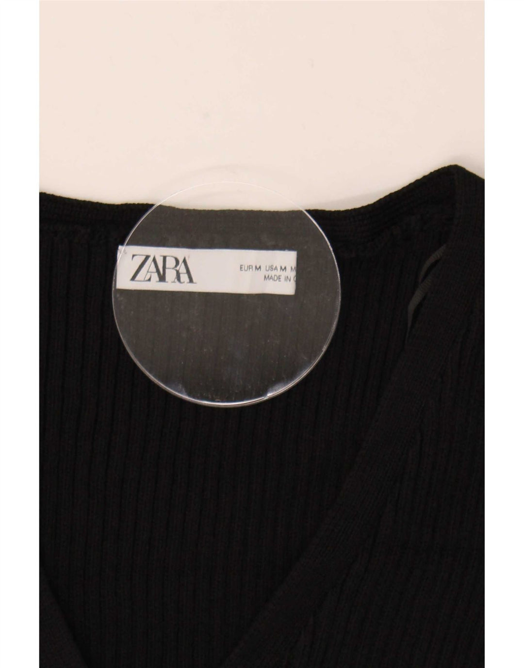 Maglione cardigan corto da donna Zara UK 12 medio nero