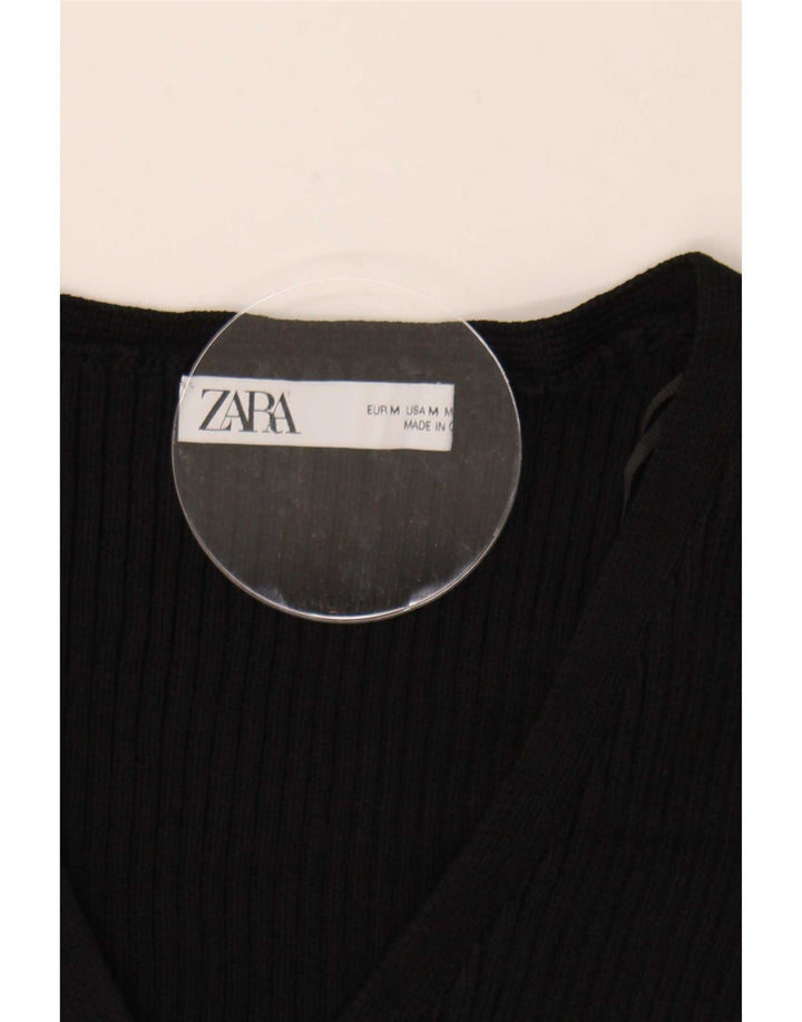Maglione cardigan corto da donna Zara UK 12 medio nero