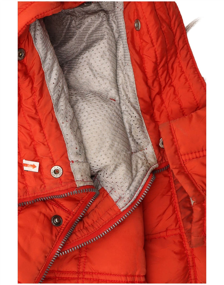 Giacca da sci oversize con cappuccio da donna VINTAGE US 2 XS nylon rosso