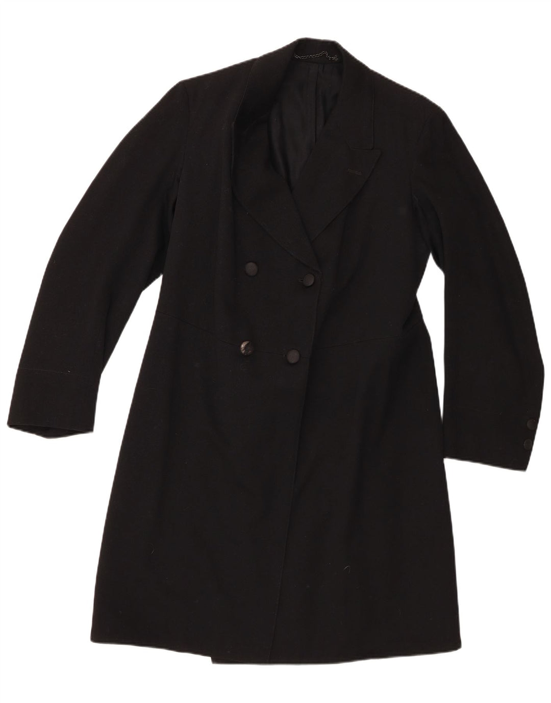 Cappotto doppiopetto vintage da donna UK 12 medio nero