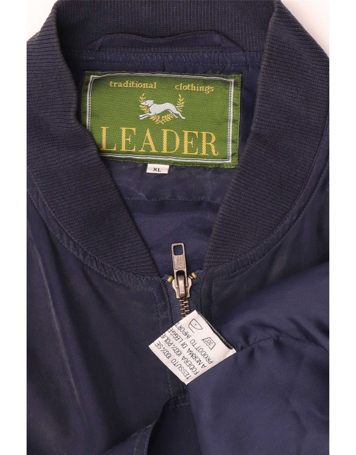 Giubbotto bomber da uomo Leader UK 42 XL seta blu navy