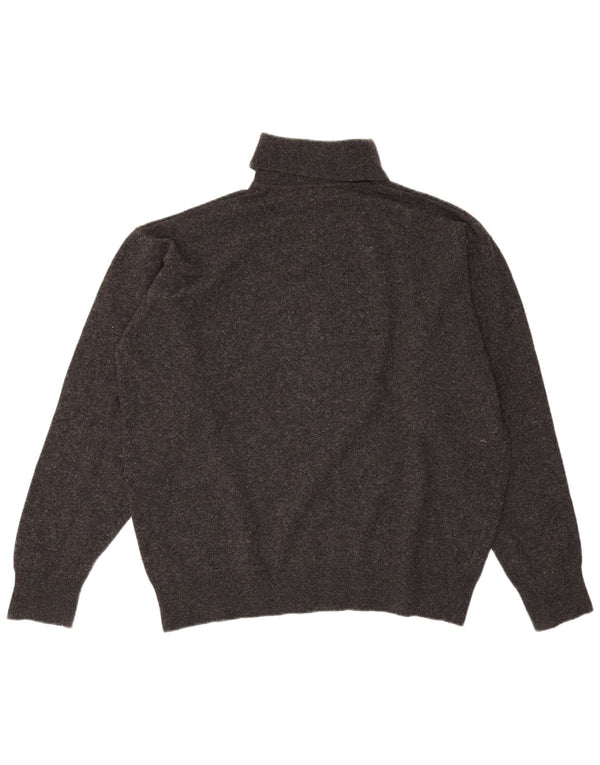 Maglione maglione da uomo a collo alto Lacoste taglia 6 XL lana d'agnello grigia