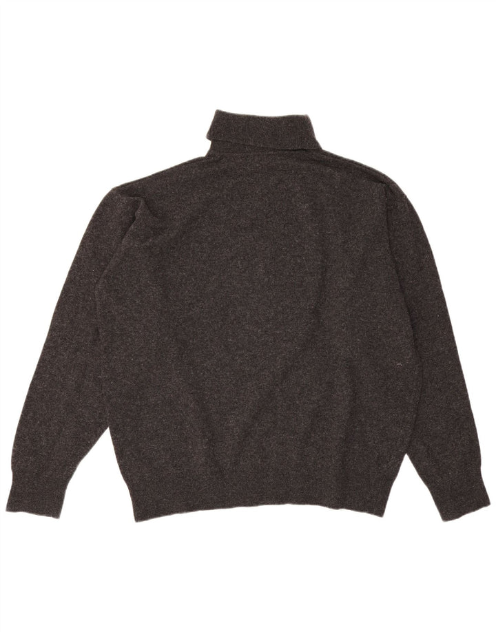 Maglione maglione da uomo a collo alto Lacoste taglia 6 XL lana d'agnello grigia