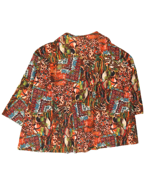 Mona Camicia da donna oversize con motivo astratto, camicetta UK 20 2XL multicolore