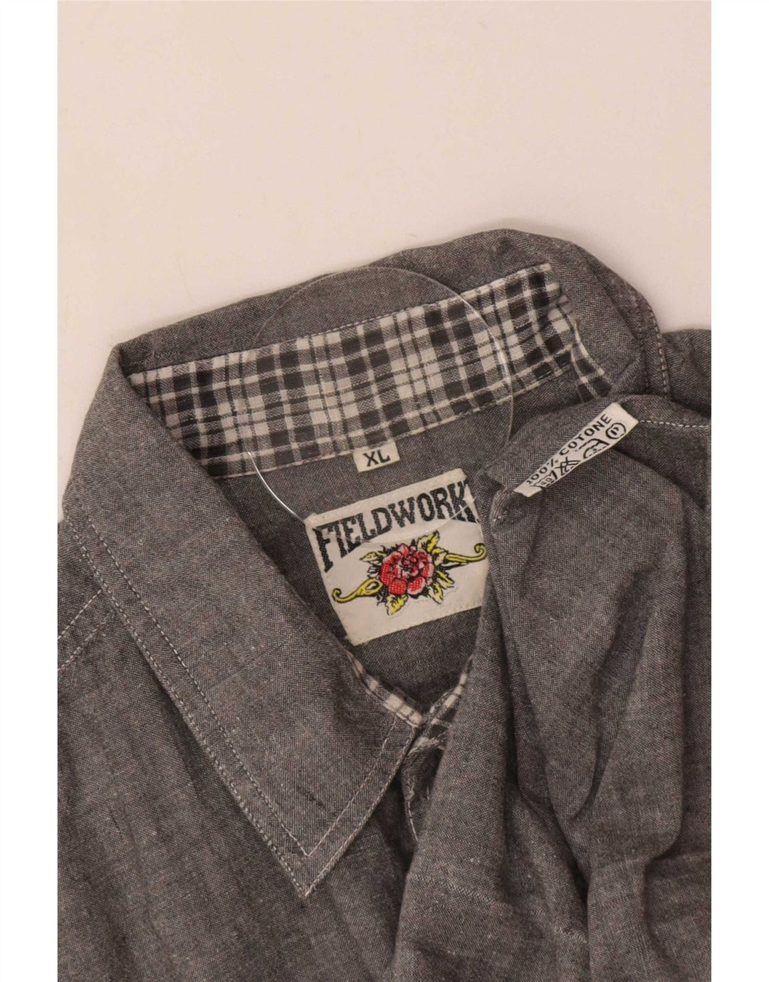 Fieldwork Camicia a maniche corte da uomo XL Cotone grigio