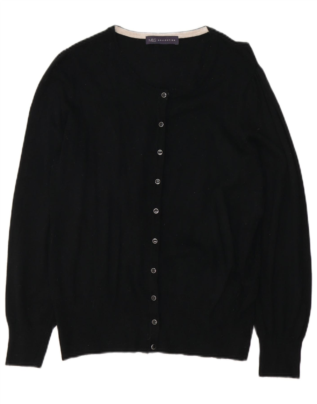 Maglione cardigan da donna Marks & Spencer UK 12 viscosa nera media