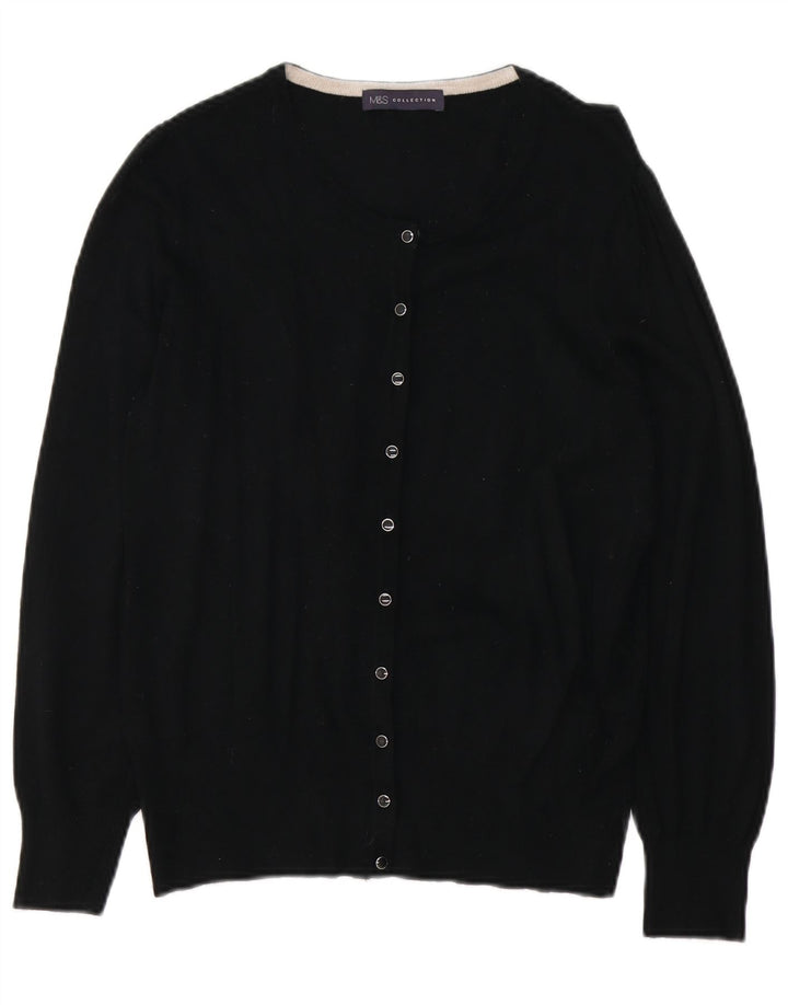 Maglione cardigan da donna Marks & Spencer UK 12 viscosa nera media