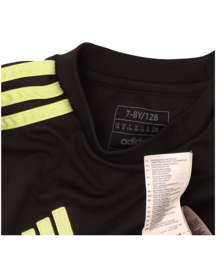 T-shirt Adidas da ragazzo Top 7-8 anni in poliestere nero