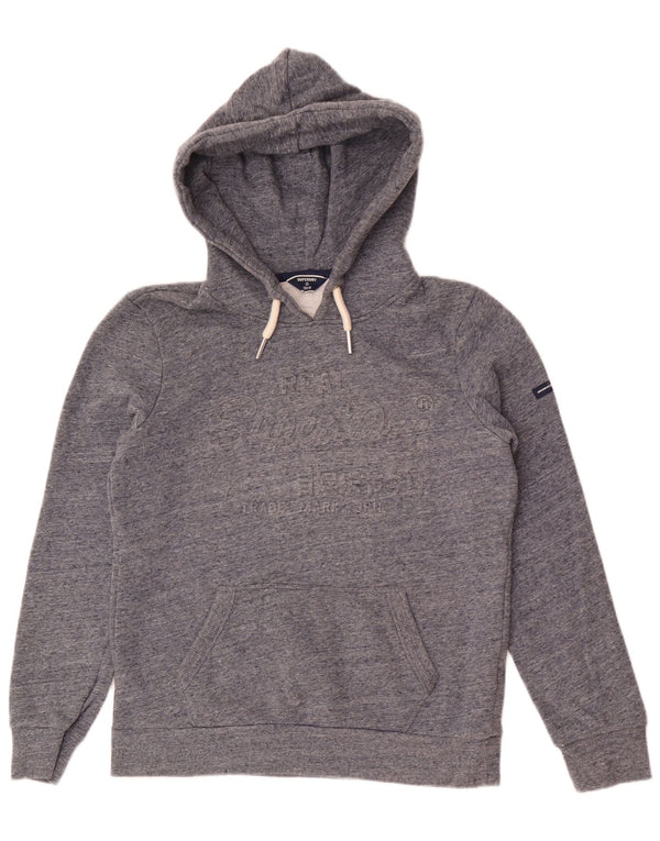 Felpa con cappuccio grafica da donna Superdry UK 10 Small Cotone chiazzato grigio