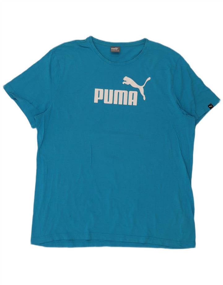 T-shirt grafica da uomo Puma Top 2XL cotone blu