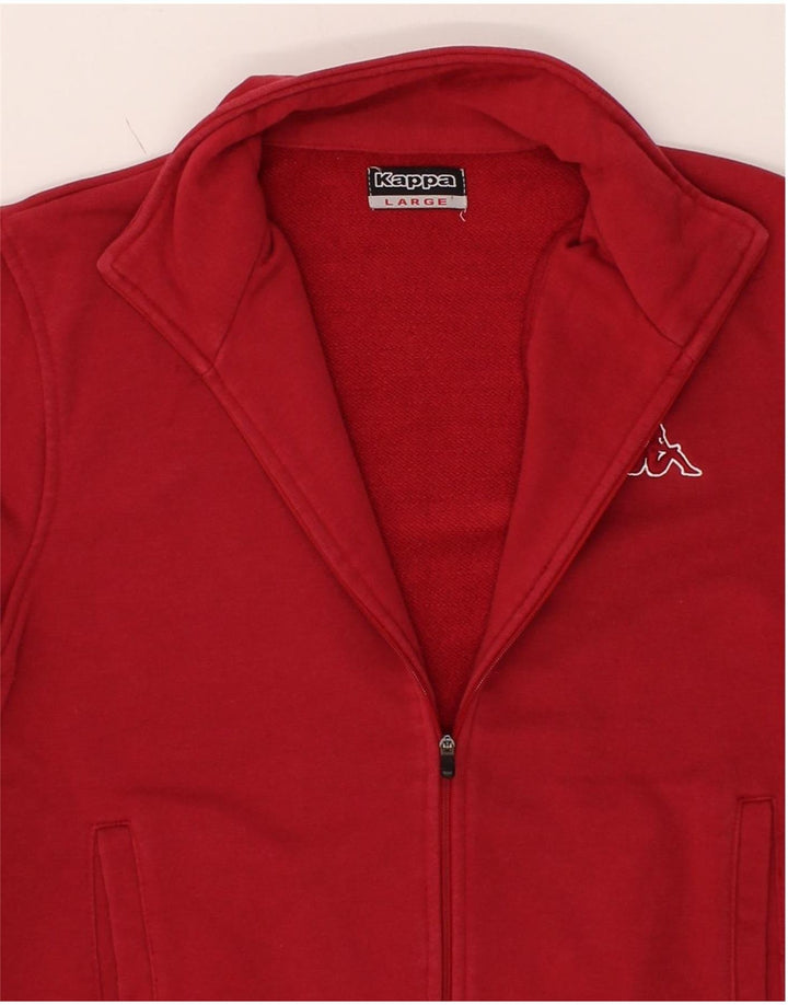 KAPPA Womens Tracksuit Top Jacket UK 14 Large Red Cotton Vintage Kappa and Second-Hand Kappa from Messina Hembry 