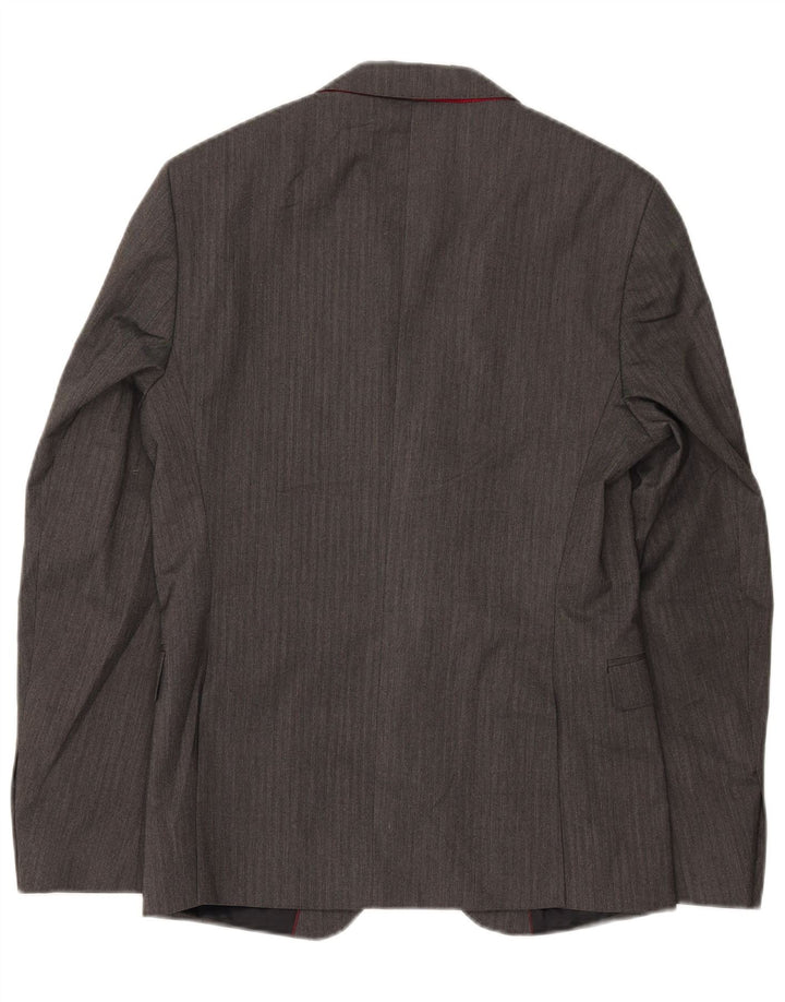 Giacca blazer da uomo a 2 bottoni Zara EU 46 grigio medio a spina di pesce