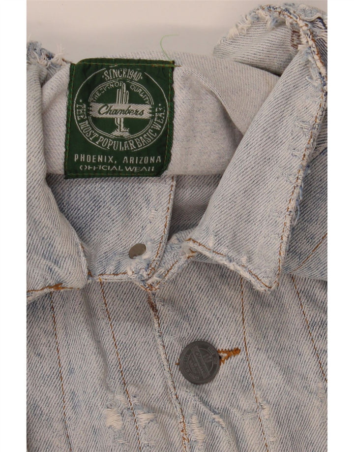 CHAMBERS Giacca corta in denim da donna UK 16 grande blu