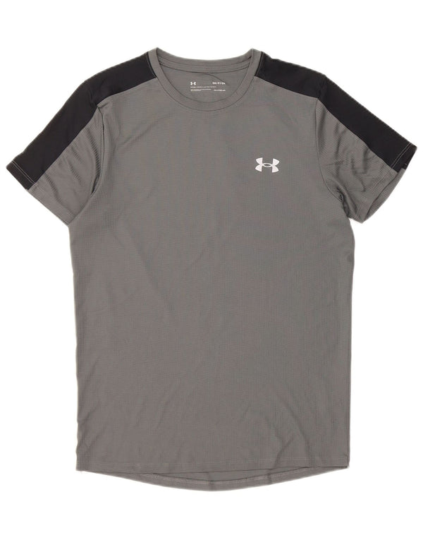 Maglietta Under Armour da uomo Heat Gear, piccola, in poliestere color block grigio