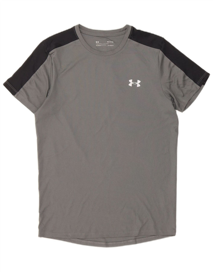 Maglietta Under Armour da uomo Heat Gear, piccola, in poliestere color block grigio