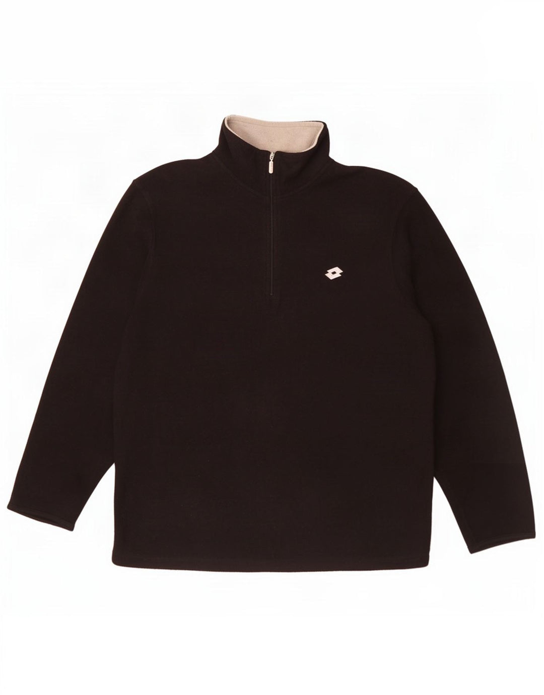 Maglione in pile da uomo Lotto con zip e collo medio nero