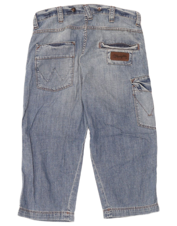 Pantaloncini cargo in denim da uomo Wrangler W30 cotone blu medio