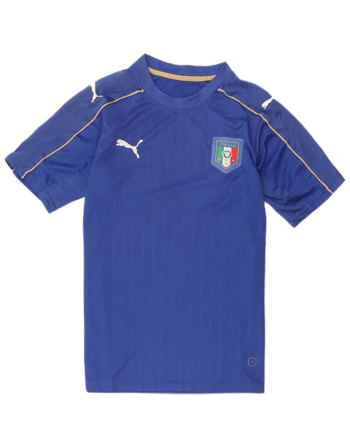 T-shirt grafica da uomo Puma Italia Top blu medio in poliestere