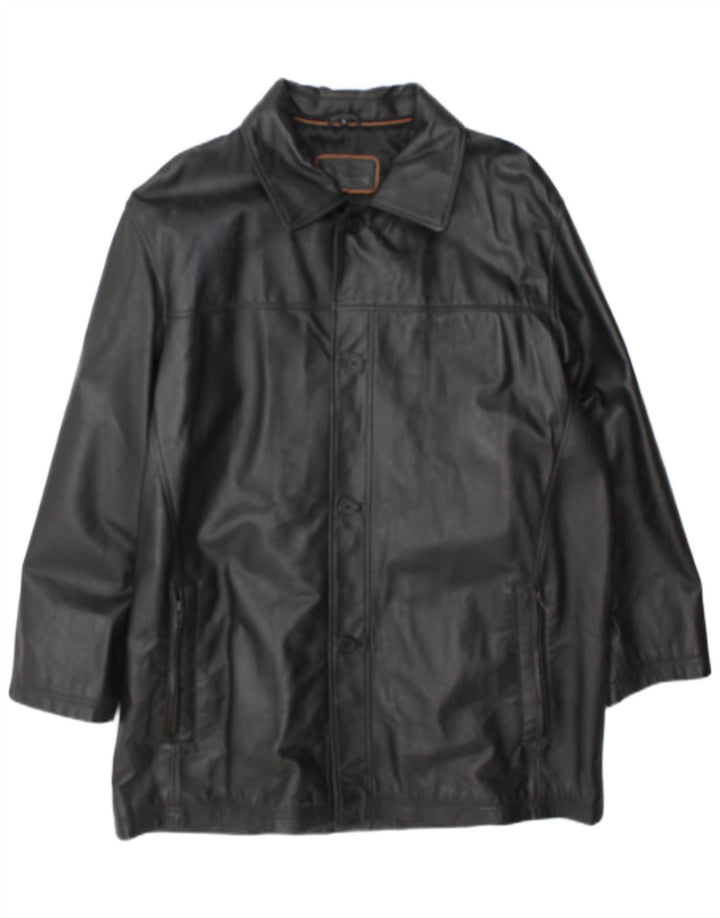 Cappotto in pelle da uomo In Extenso UK 40 Large in pelle nera