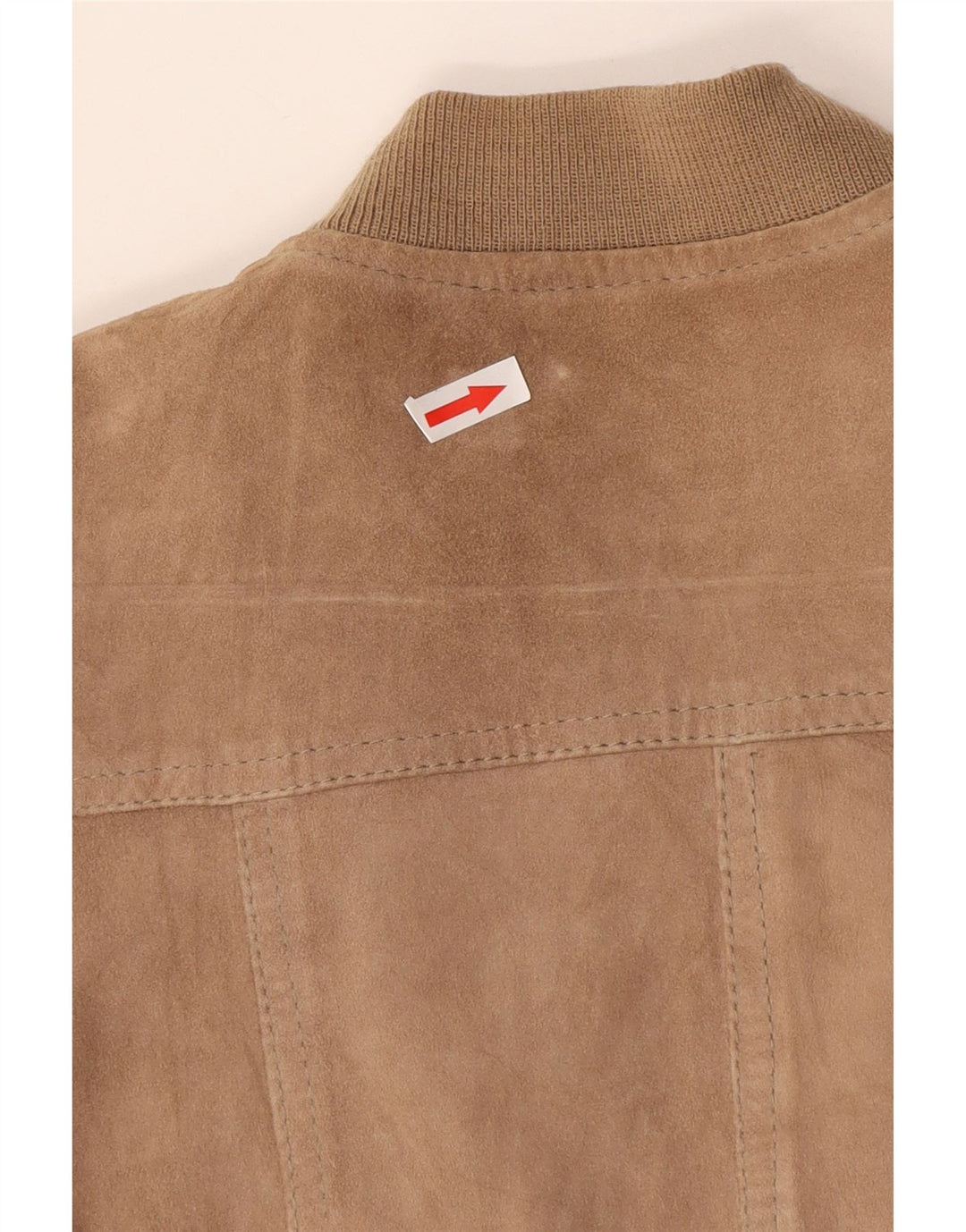 Bomber vintage da donna in pelle scamosciata IT 42 in pelle beige medio