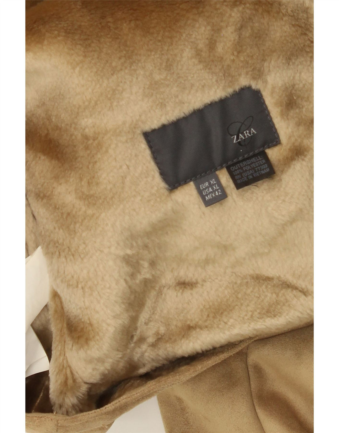 Giacca Sherpa da uomo Zara UK 42 XL Poliestere beige