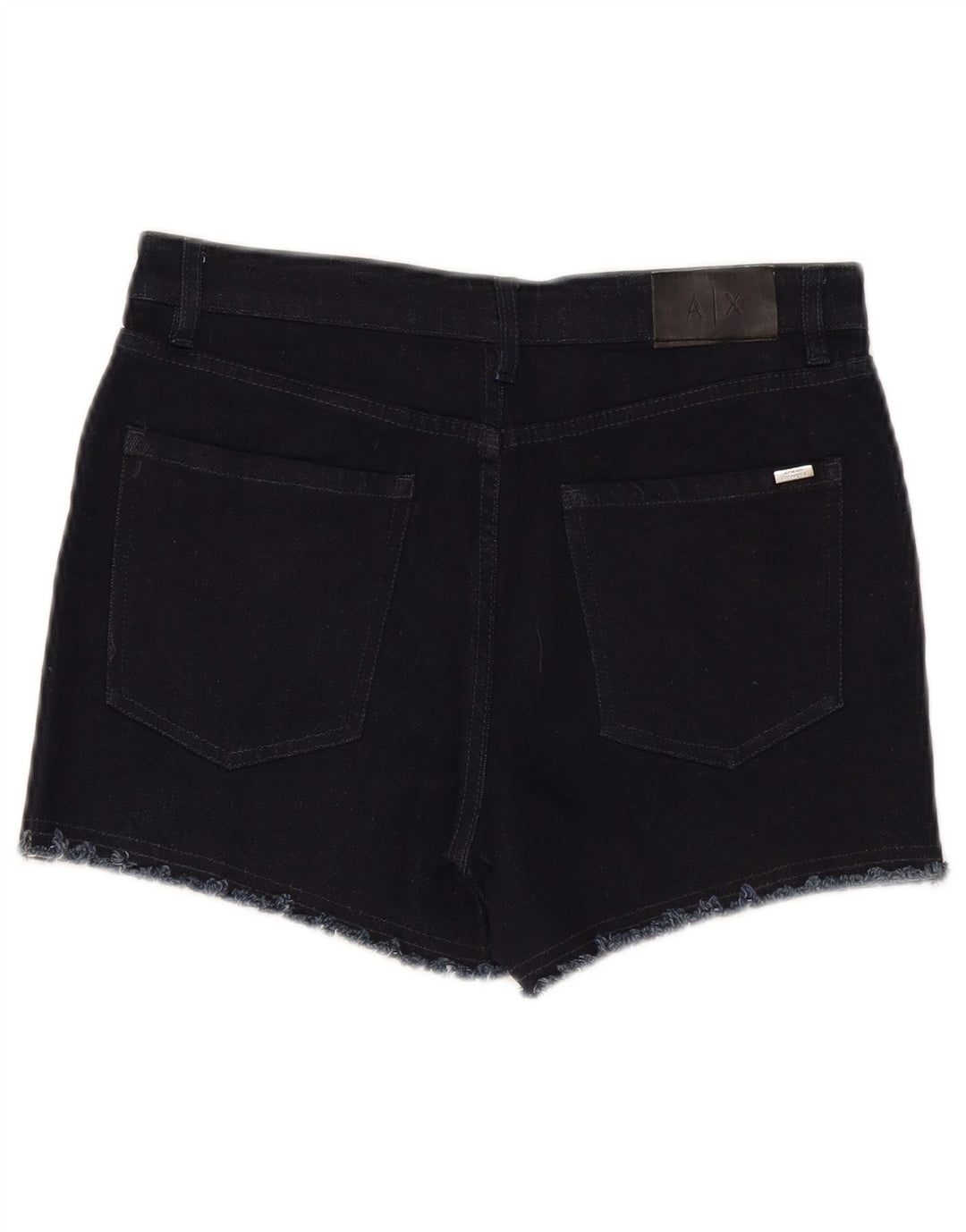 Pantaloncini di jeans a vita media da donna Armani Exchange W26 piccoli in cotone nero