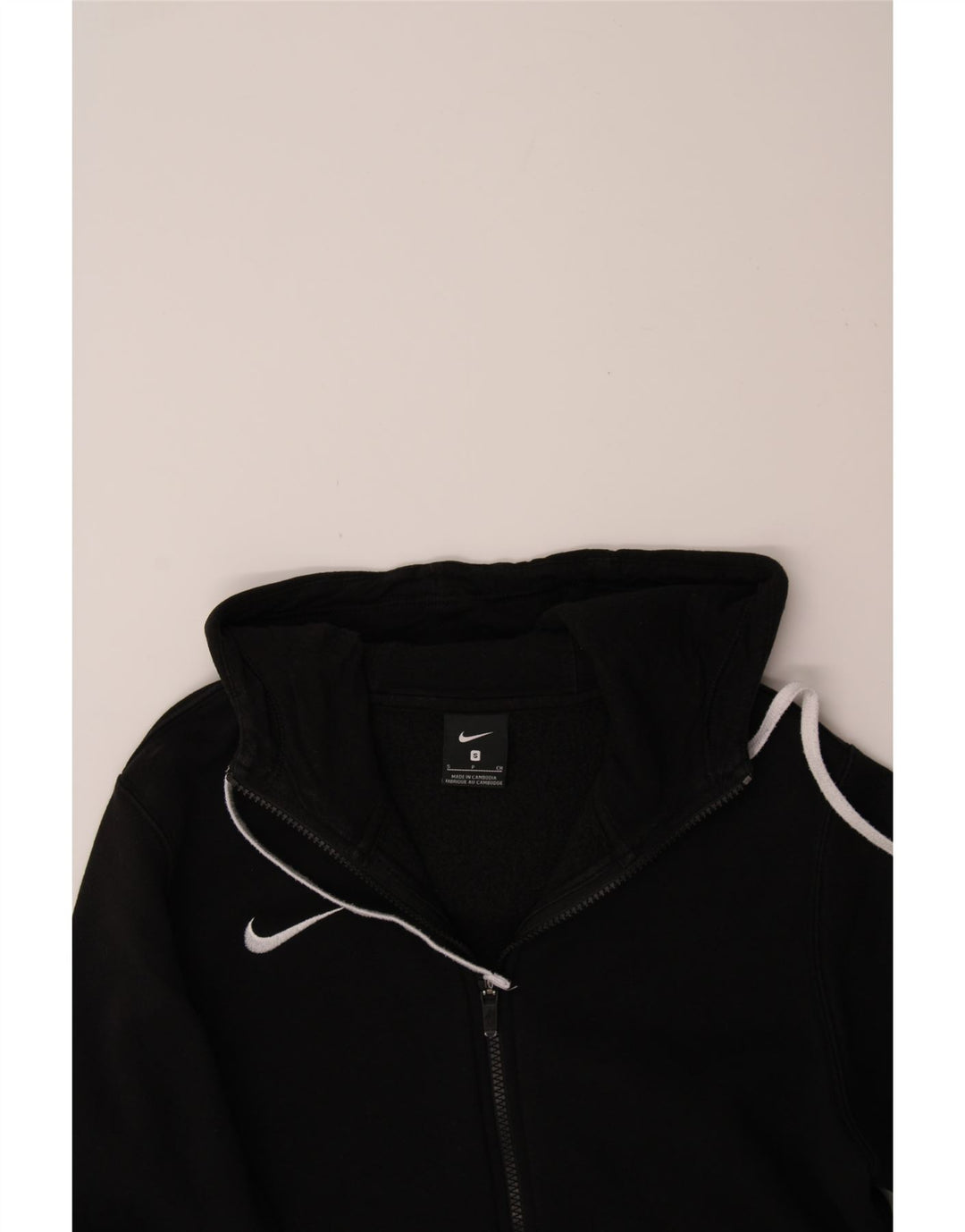 NIKE Mens Zip Hoodie Sweater Small Black Cotton Vintage Nike and Second-Hand Nike from Messina Hembry 