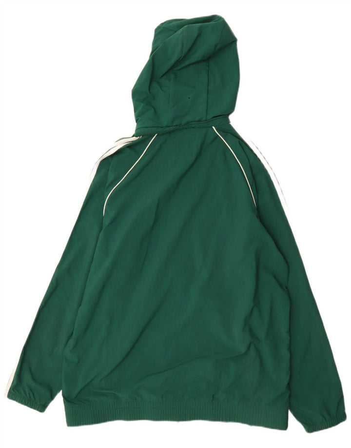 Giacca da ginnastica da uomo con cappuccio Adidas grande in nylon verde