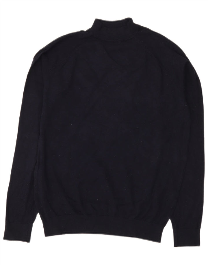 Maglione Zara da uomo con collo dolcevita piccolo in viscosa blu navy