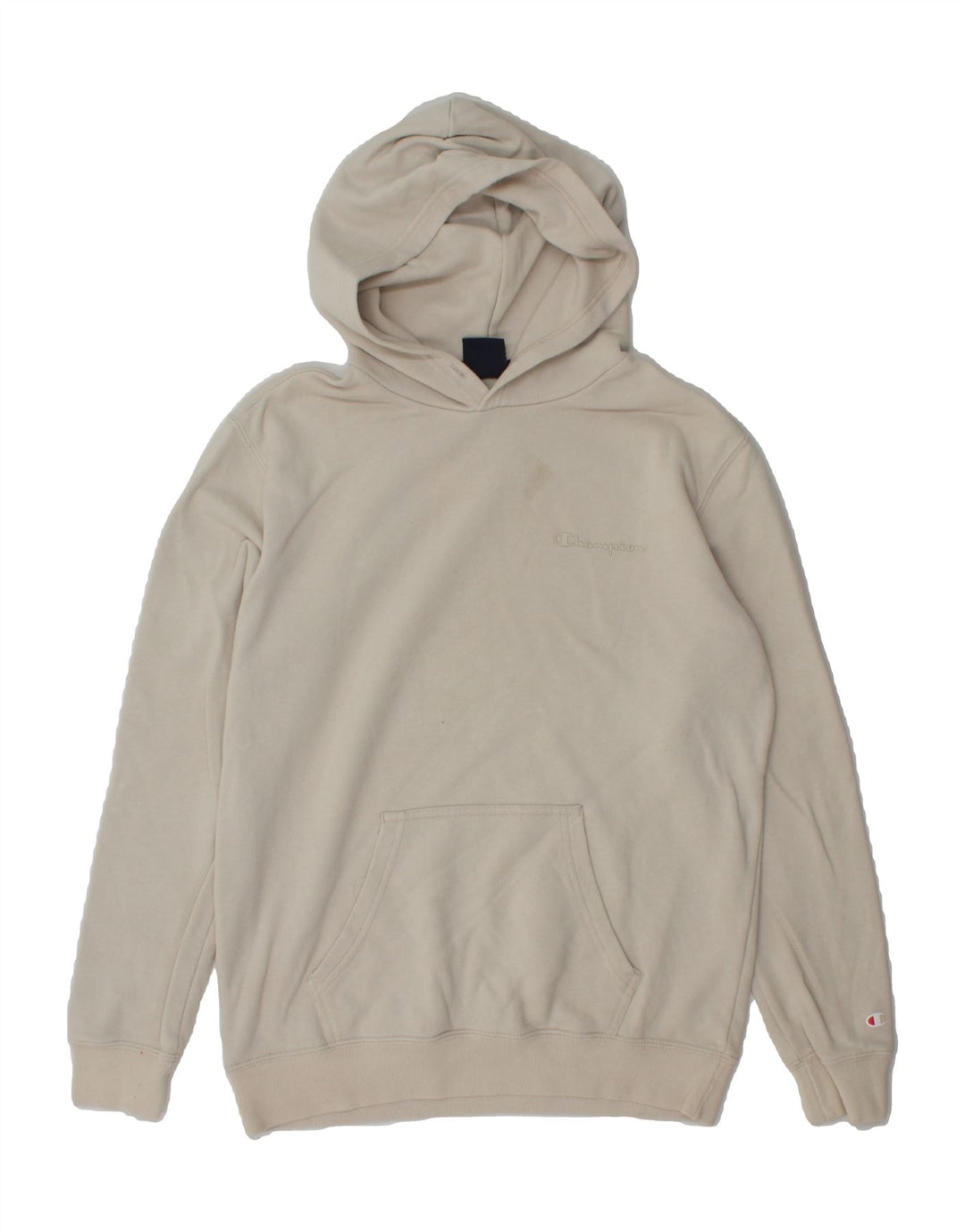 CHAMPION Mens Hoodie Jumper Small Beige Cotton Vintage Champion and Second-Hand Champion from Messina Hembry 