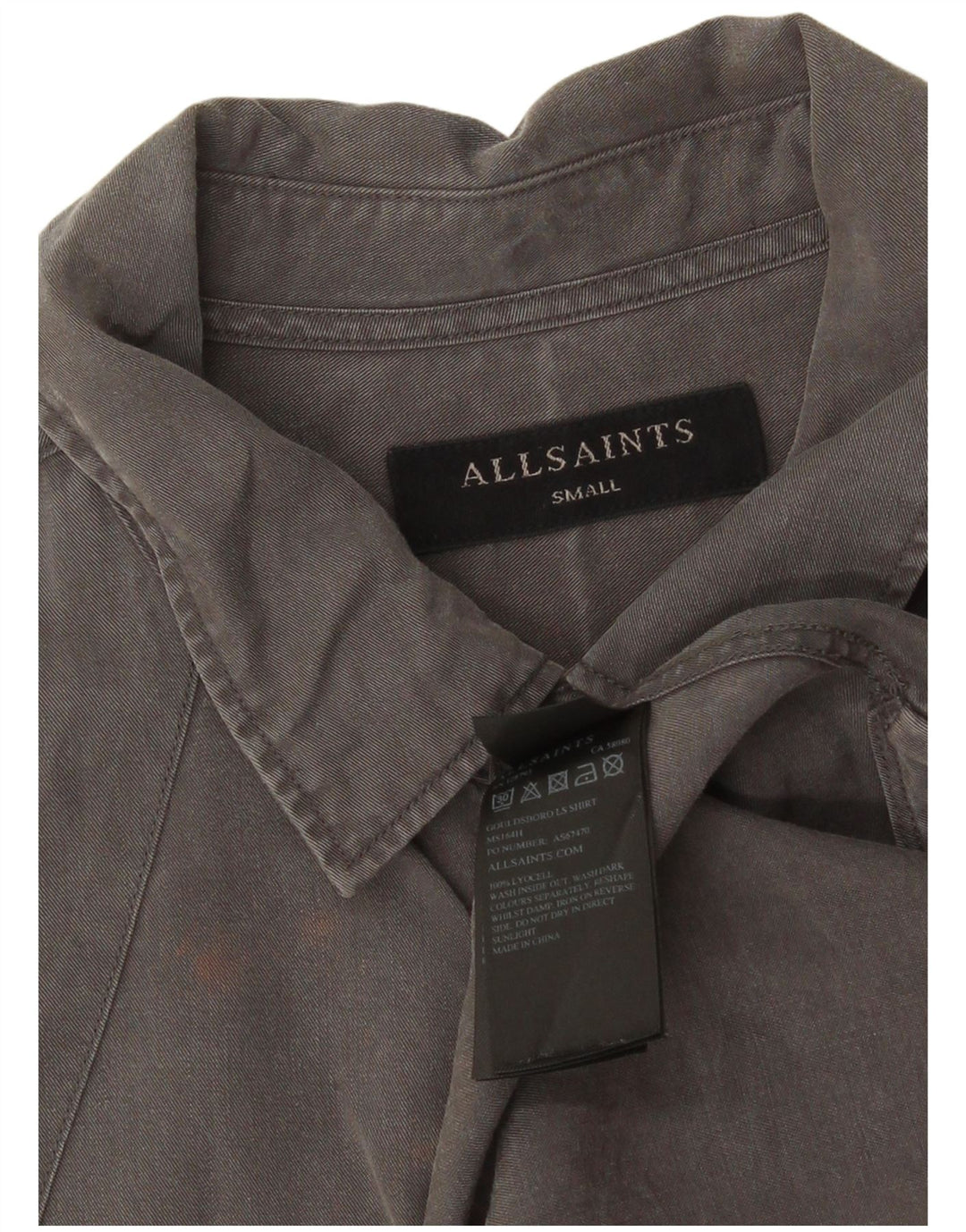Camicia Uomo All Saints Small Lyocell Grigio