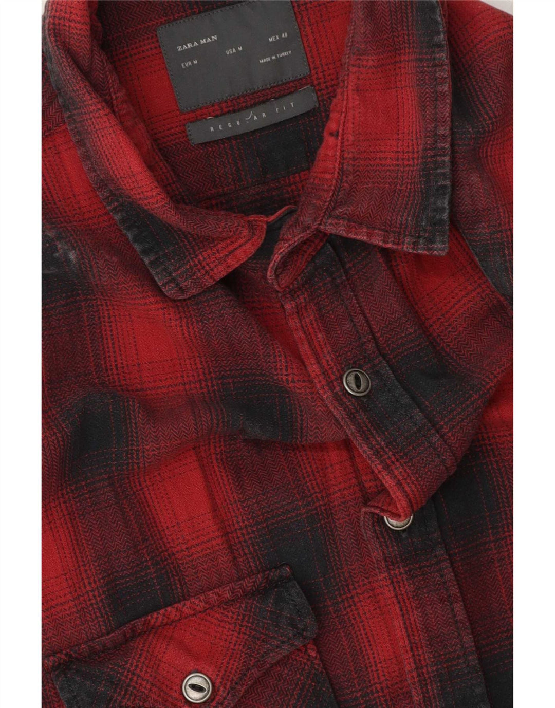 Camicia Zara da uomo senza maniche in flanella vestibilità regolare rosso medio