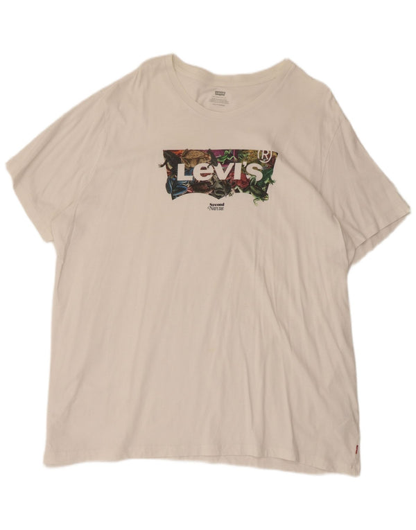 T-shirt grafica da donna Levi's Top 2XL cotone bianco