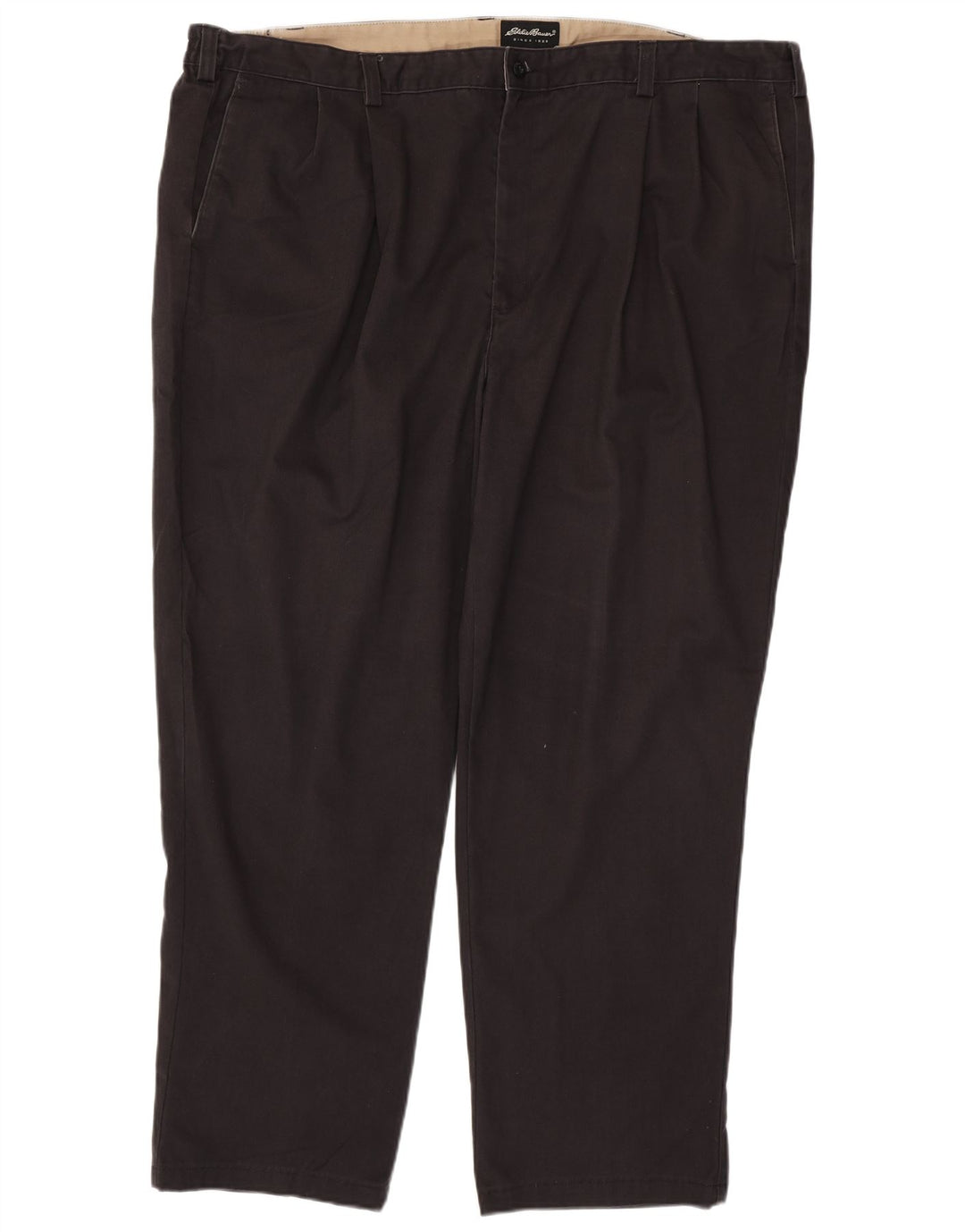 EDDIE BAUER Pantaloni chino da uomo con pegging W48 L31 cotone grigio