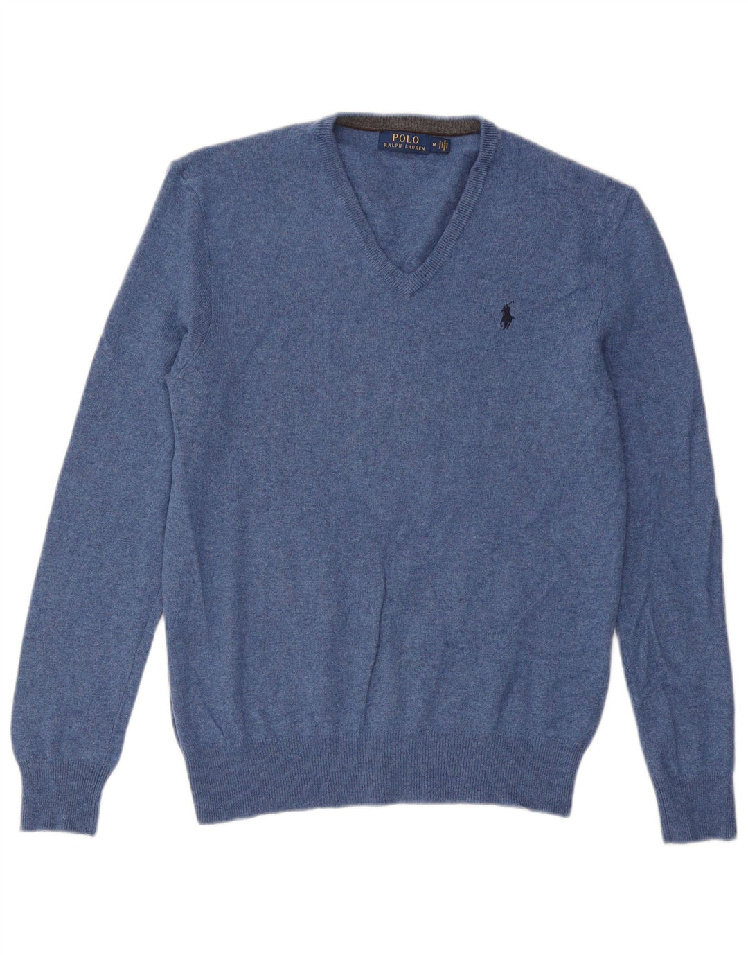 Polo Ralph Lauren Maglione da uomo con scollo a V in lana blu medio