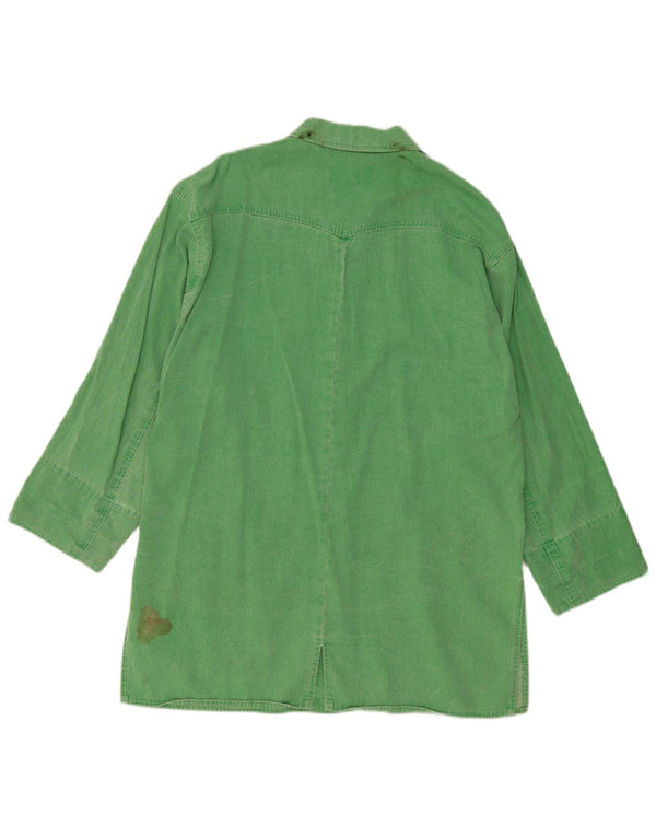 Antonette Womens Loose Fit Denim Coat UK 12 Medium Green Cotton