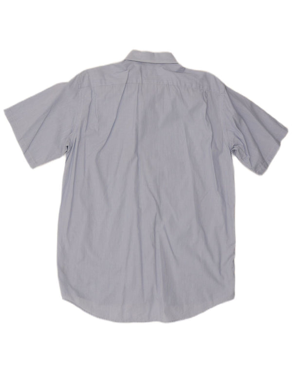Camicia a maniche corte da uomo Lacoste taglia 39 cotone gessato blu medio